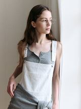 EYELET SEMI WIDE OVERALL PANTS WHITE