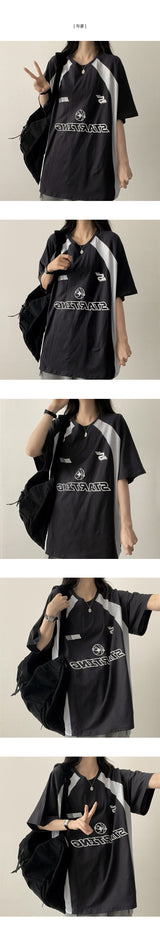 Pobe Barcity color matching overfit short sleeve