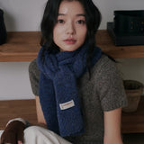Bubble Boucle Knit Muffler (Deep Blue)