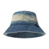 ヴィンテージ ブリーチング デニム バケットハット(Dark Blue Denim)