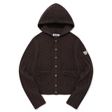 チェリーリボンフーディーカーディガン [DARK BROWN]