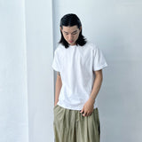 ピュア ホワイト ドロップショルダー Tシャツ