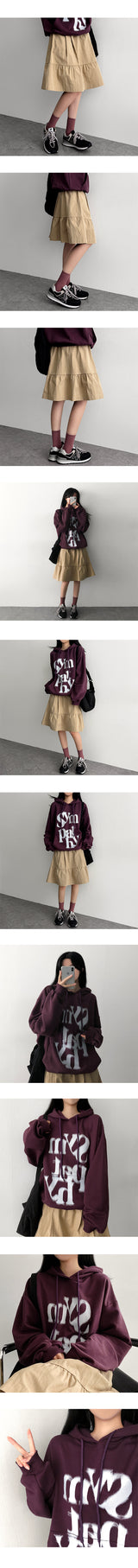 A-Sean Pintuck Slit Flared Skirt