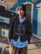 Winnie crop two way hoodie zip-up