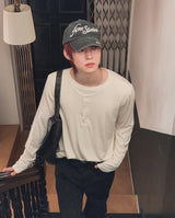 ウレン ウール ヘンリーネック ダブル ロングスリーブTシャツ