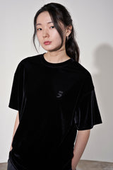 ドロップショルダーベルベット 1/2 T (Black)