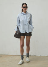 STRIPE TIE BLOUSE
