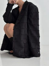 Pleddy Fringe Check Blazer (2color)