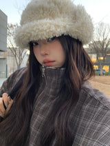 Mison Reversible Wool Fluffy Earflap Hat