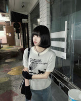 スターアンドキャットジャカードニットハーフTシャツ