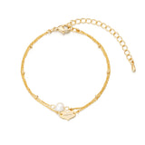 mirage pearl chain bracelet_gold