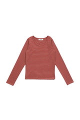 ストライプウールTシャツ [Red]
