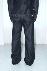 Low raw bag bootcut pants