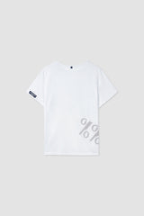%% ロゴロールアップTシャツ / ホワイト