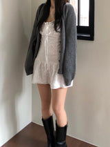 V-knit cardigan (2 colors)
