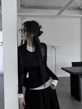 layered see-through long sleeve T (4color)