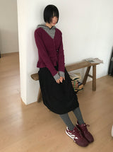 イージーストライプフードロングスリーブ