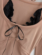 Mira Layered Shirring Slim T-shirt