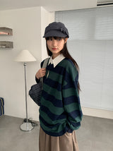 Kiyan Collar Stripe Over Long Sleeve Tee