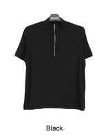 メドローカットハーフジップ半袖Tシャツ