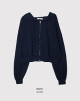 Everyday 2WAY Crop Loose Hood Zip-up (9color)