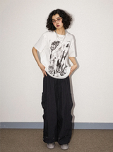 Chemical Girls Loose round neck semi-detachable short-sleeved T-shirt
