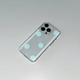 [MADE]  ポルカ レース スマホケース ミント (clear jelly hard)