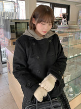 Qudit Quilted Double Short Coat