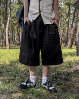 (belt presentation) Cotton Bermuda Pants