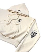 POLO CROP HOODIE_CREAM