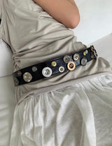 Button@leather belt