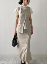 Momento Linen Long Vest