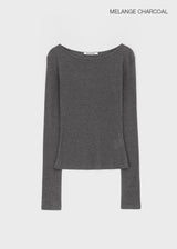 [MADE] テルナウールテンセルボートネックロングスリーブT (50% Tencel)