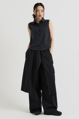 コットンバンディングスカートパンツ, Black