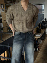 Croiffle v-neck knitwear