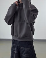 Urban crop high-neck fleece hoodie