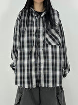 vely gingham hooded shirt