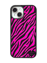 Hot pink zebra phone case (black glass) - standard(non-magsafe)