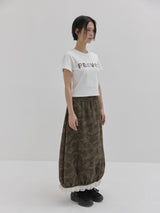 Camo Balloon Jersey Skirt (Khaki)