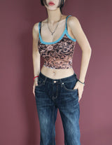 see-through lace leopard print singlet