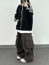  waffle track zip-up