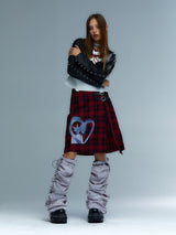 Emoha Hand-painted catcatcat punk short leather jacket