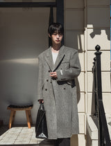 HANDMADE/wool 70% KESTI マキシダブルコート