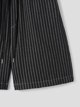 Striped Bermuda Carpenter Denim Wide Pants 2COLOR