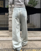 デルフ アイスウォッシュ ワイド デニム パンツ