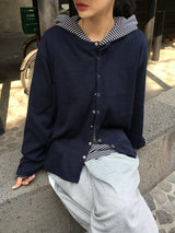 Pino Crop Ribbed Button Cardigan (5c)