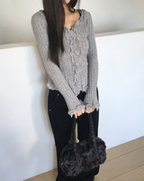 ロエンローライズブーツカットバンドパンツ