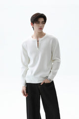 Textured Half Zip Knit Sweater
