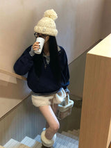 [BELLIDE MADE] ルーズフィットカラーリングプラケットトレーナー