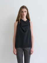 Celine cowl blouse (Black)